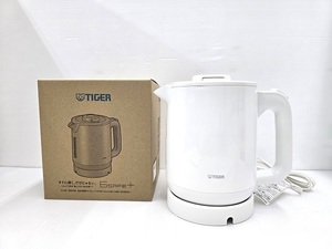 【中古未使用品】 タイガー TIGER 電気ケトル 1L 蒸気レス PCJ-A102 ホワイト 2023年製 ○YR-17305○