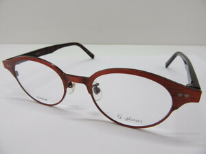 【未使用】G・glasses メガネフレーム ボルドー 赤系 サイズ47□19-143表記 〇YR-02442〇