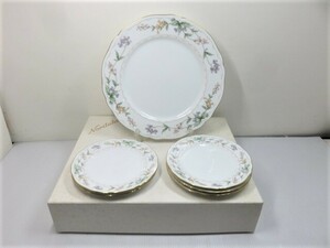 【未使用展示品】 ノリタケ プレートセット 大皿1枚 小皿5枚 ○YR-16480○