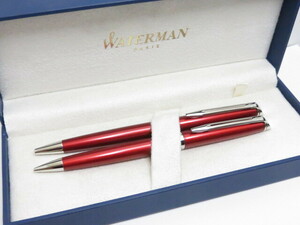 【中古品】 ウォーターマン WATERMAN メトロポリタン ボールペン・シャープペンセット レッド 〇YR-11556〇