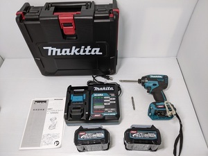 makita マキタ 充電式インパクトドライバ TD002GRDX 40Vmax ブルー 2023年製【中古品】 ○YR-51680○
