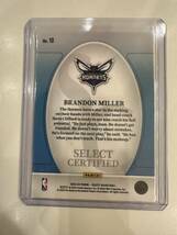 Panini 2023-24 select RC Brandon Miller select certified _画像2