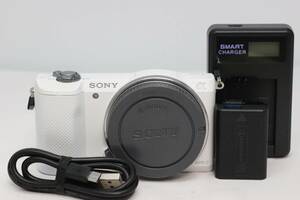 【美品】SONY ソニー α5000 ILCE-5000 ボディ ホワイト　動作確認済み シャッターカウント1785回