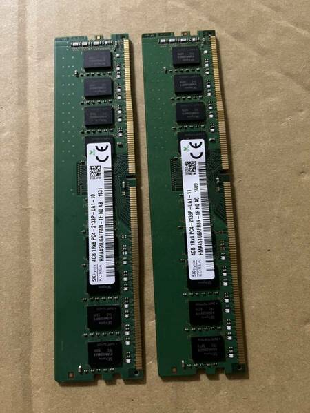 SKhynix 動作品 PC4-2133P 4GB 2枚 8GB DDR4 17000 デスクトップpc用メモリ　即時支払いできる方限定特価