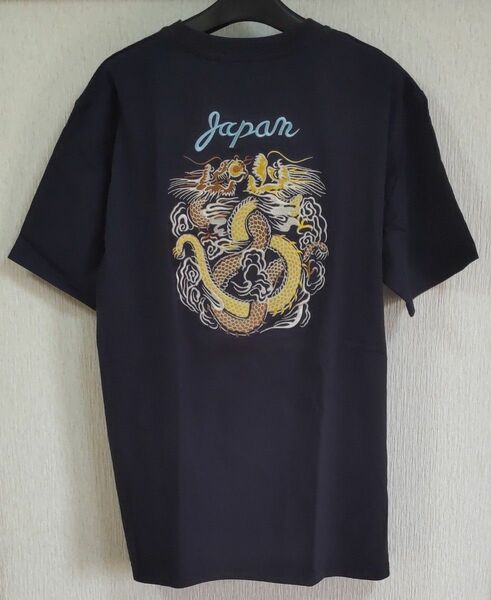 新品●スカ Tシャツ●双龍●紺●LL