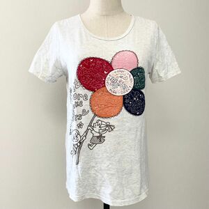 ラフ　ロゴ刺繍花　Ｔシャツ