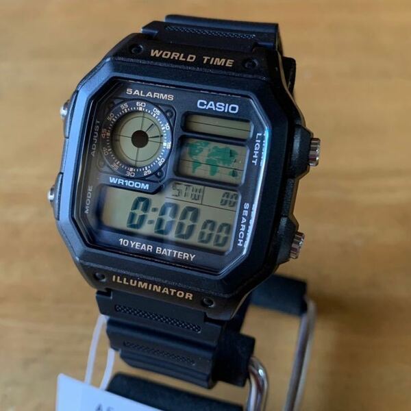【新品・箱なし】カシオ CASIO スタンダード 10年バッテリー デジタル 腕時計 AE-1200WH-1B 液晶