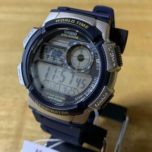 【新品・箱なし】カシオ CASIO 腕時計 メンズ レディース AE-1000W-2AV クォーツ 液晶 ネイビー