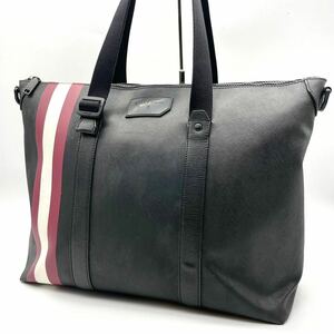  прекрасный товар / близко год модели Bally BALLY мужской бизнес большая сумка портфель to дождь spo ting черный чёрный кожа PVC A4 место хранения 