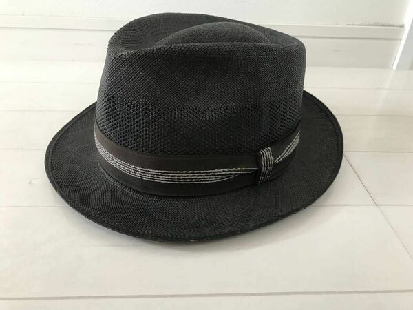 ヴィンテージ　STETSON　ステットソン　ストローハット　麦わら帽子 中折れハット