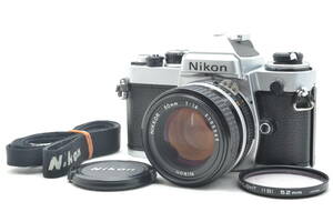 美品 ニコン Nikon FE 一眼レフ MF フィルムカメラ シルバー Ai-s Nikkor 50mm f/1.4 レンズ #6100