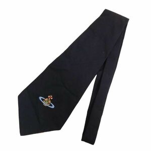 Vivienne Westwood RED LABEL Vivienne Westwood through year o-b embroidery * necktie Sz.F men's navy E4G00387_4#U