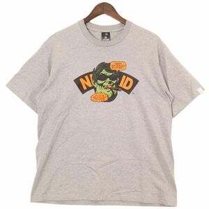 NITRAID ナイトレイド 春夏 半袖 プリント★ カットソー Tシャツ Sz.L　メンズ グレー　E4G00372_4#S