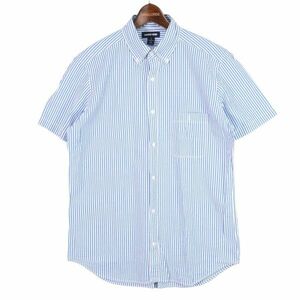 LANDS' END ランズエンド 春夏 半袖 ボタンダウン ストライプ シャツ Sz.L　メンズ　E4T00843_4#A