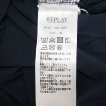 REPLAY リプレイ 春夏 半袖 ロゴプリント★ カットソー Tシャツ Sz.XL　メンズ ネイビー 大きいサイズ　E4T00834_4#D_画像6