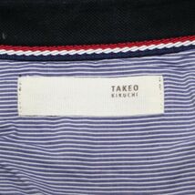 TAKEO KIKUCHI タケオキクチ 春夏 半袖 ポロシャツ Sz.2　メンズ ネイビー 日本製　E4T00848_4#A_画像5