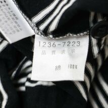 RAIKA ライカ 春夏 半袖 ロゴ刺繍★ ボーダー ポロシャツ Sz.M　メンズ 日本製 白 × 黒 　E4T00869_4#A_画像6