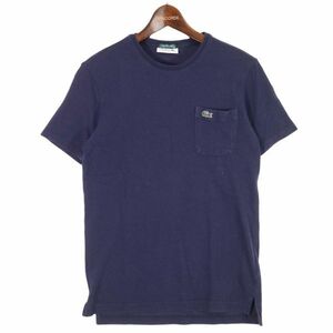 LACOSTE ラコステ 春夏 半袖 ワニ刺繍★ ポケット カットソー ポケTシャツ Sz.3　メンズ ネイビー　E4T00863_4#A