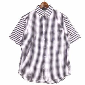 Brooks Brothers ブルックスブラザーズ 春夏 半袖 ギンガムチェック★ ボタンダウン シャツ Sz.BB1　メンズ　E4T01027_5#A