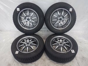 ☆21年製 バリ山☆ 5H 114.3 6J +53 15インチ 社外品 G・SPEED アルミホイール 冬用 スタッドレス タイヤ 195/65R15 AUTOBACS 4本