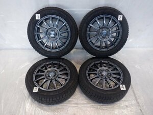 ☆山あり☆ 4H 100 4.5J +45 14インチ 社外品 weds VELVA IGOR アルミホイール 冬用 スタッドレスタイヤ 155/65R14 YOKOHAMA 4本