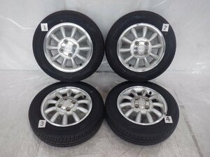 ☆22年製 バリ山 ラパン☆ 4H 100 4.00B +45 13インチ スズキ純正 アルミホイール タイヤ 155/65R13 DUNLOP 4本