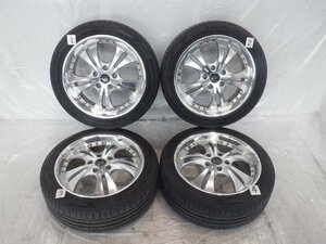 ☆21年製 山あり☆ 5H 114.3 7JJ +48 17インチ 社外品 INTER MILANO VOLTEC アルミホイール タイヤ 205/50R17 MINERVA 4本