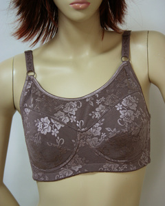  free shipping * large size * back & bust neat * pattern braided * floral print * comfortable . attaching feeling * non wire * full cup bra bra (E/90/ gray )261