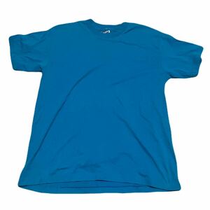 80s 90s Made in USA アメリカ製 Hanes ヘインズ　Tシャツ ブルー 青 無地 希少 ヴィンテージ ビンテージ 古着 ブランク Lサイズ 半袖 