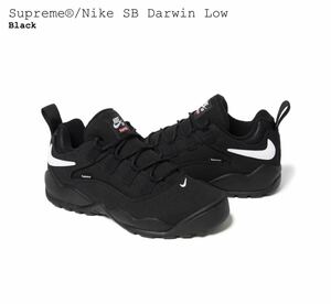 Supreme 24SS Week12 Nike SB Darwin Low Black 26cm US8 FQ3000-001 シュプリーム ダーウィン ブラック 送料無料 新品 黒タグ ステッカー