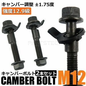 キャンバーボルト 12mm 2本セット ハスラー MR31S フロント キャンバー調整 ±1.75度 M12 偏芯ボルト 強度12.9 / 148-69x2