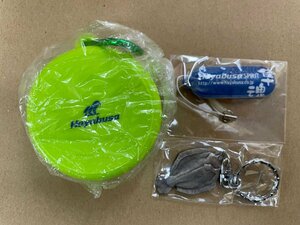 ハヤブサ『 Hayabusa』　携帯コップ(　ピルケース付 カラナビ付)/　クリーナー　キーホルダー( ヒラメ型)　3種3点　送料無料