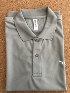 [釣具 半袖]　東レ　'TORAY'　ポロシャツ＜ Sサイズ＞　薄グレー　ロゴ( 左胸・右袖・後ろ首)　ポリエステル100%　送料無料