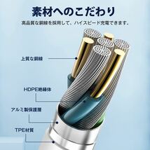 ＊iPhone 充電ケーブル Type-C ライトニングケーブル Lightning Cable 2m 2本セット MFi認証取得 PD対応 3A急速充電_画像3