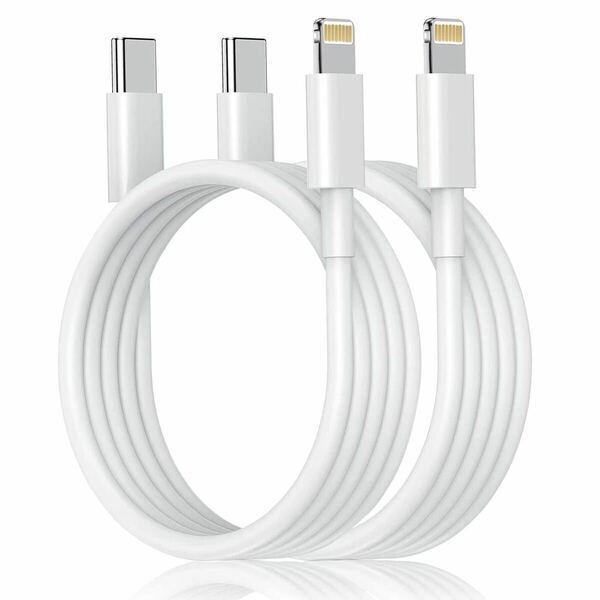 ＊iPhone 充電ケーブル Type-C ライトニングケーブル Lightning Cable 2m 2本セット MFi認証取得 PD対応 3A急速充電