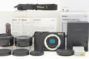 ☆美品☆ ニコン Nikon 1 J5 ダブルレンズキット 元箱 付属品 Shot数 僅か 2,150枚前後！ ♯24043004