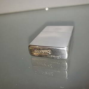 ZIPPO スターリングシルバー フラットトップ イタリック ヴィンテージ 1980年代後半の画像5