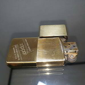 ZIPPO ソリッドブラス 1937レプリカ フラットトップ 1986年製の画像4