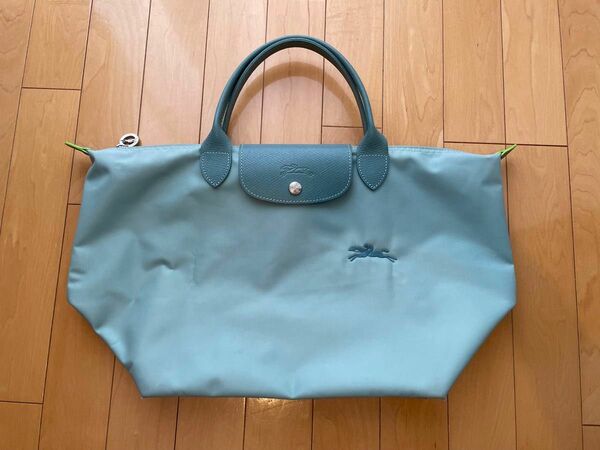 ルプリアージュ　グリーン　ショートハンドル　M ロンシャン LONGCHAMP 