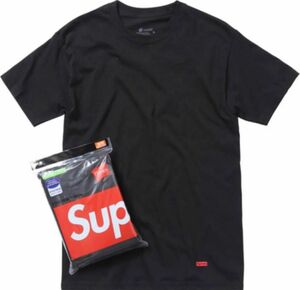 supreme Hanes シュプリーム　ヘインズ　ブラック　1枚　tシャツ　正規品　木村拓哉着用　新品未使用　これからの時期に