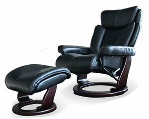 [ free shipping ] high class original leather 1 seater . personal chair - black 