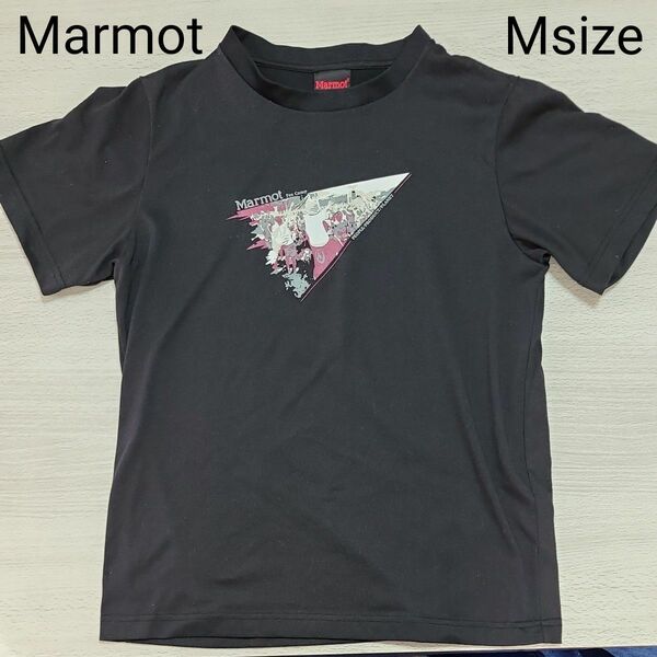 Marmot Tシャツ 半袖 黒　Mサイズ　メンズ クルーネック ブラック　マーモット
