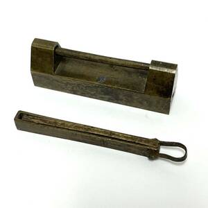李朝時代 真鍮 錠前 鍵付き 中国 時代物 古民具 古道具