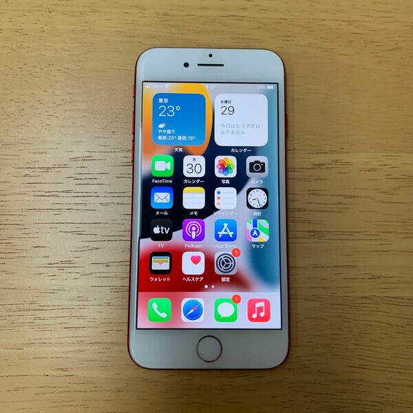 中古　simフリー　iPhone7 128gb バッテリー86% レッド