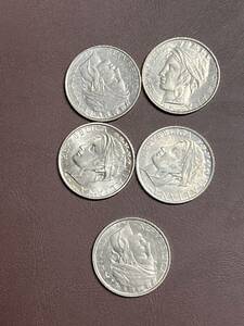 イタリアコイン　100リラ白銅貨　5枚
