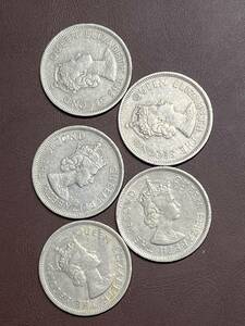 香港硬貨　壹圓　1ドル　5枚　1960年古銭