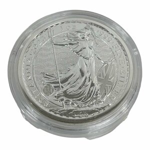 24-1725 【未使用品/ケース付】 エリザベス2世 ブリタニア2ポンド銀貨 1オンス 1oz 31.1g 純銀 シルバー SV1000 記念硬貨