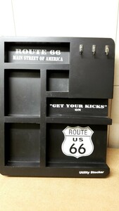 ノベルティグッズ2個セット　マルチ小物ラック　ROUTE66　発光サインボード　アメリカン　インテリア