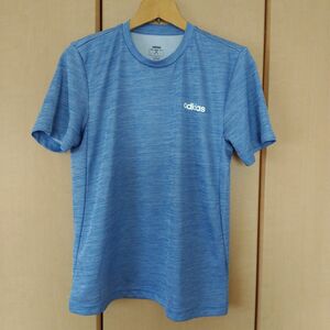 アディダス クライマライト ドライ半袖Tシャツ 杢薄ブルー L