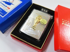 ★コレクター放出デッドストック！ Zippo/ジッポ 95年頃製 ワールドカップ FRANCE98 限定シリアル入り★135